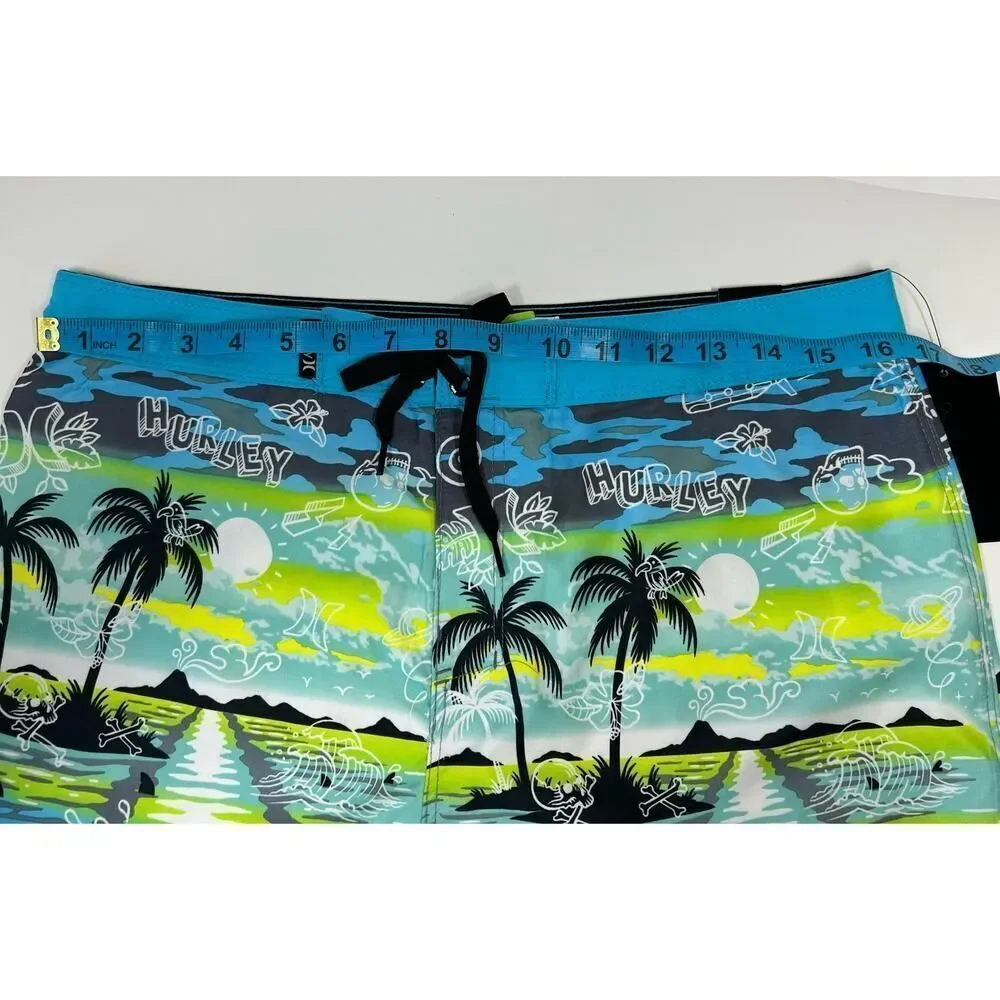 Hurley Boys Blue Lazer Swim Trunks with Stencil Graphics‎ Size 20/30